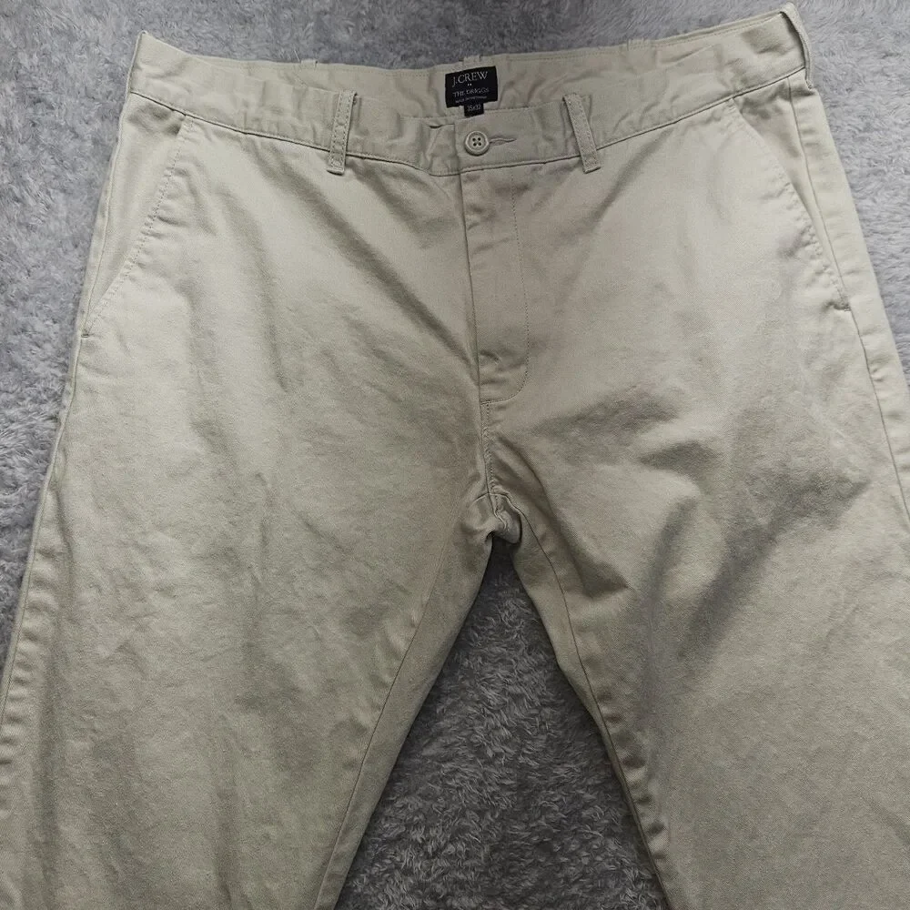 J.Crew Mens Beige The Driggs Chino Pants 35x32 Khaki Preppy Classic